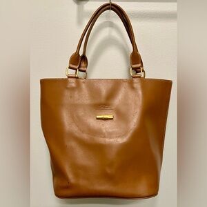 Longchamp Small Leather Tote | Brown